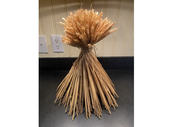 A Decorative Dried Wheat And Grain Centerpiece