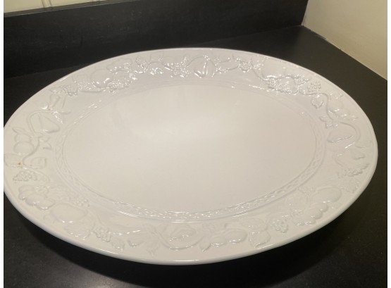 A Ceramic White Platter By Gibson