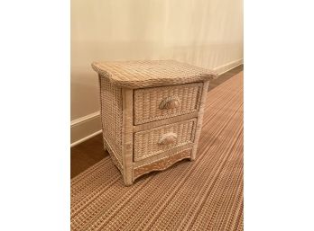 A Two Drawers Wicker Night Table