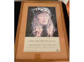 A Framed Andrew Wyeth Exhibition Poster -  Helga Then And Now