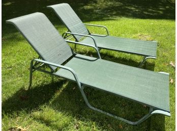 A Pair Of Outdoor Aluminum  Chaise Lounge By Winston