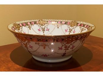 An Antique Hand Painted Encrusted  Serving Bowl - Nippon