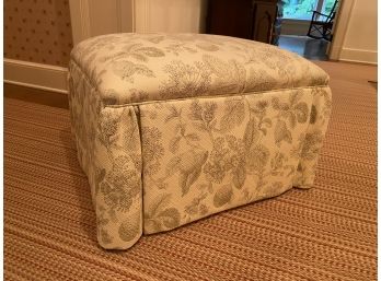 A Classic Organic  Design Ottoman By Sophie  Fabric  Printed In Italy