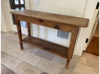 A Vintage Reclaimed Pine Wood  Console Table