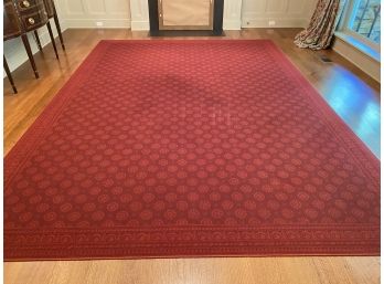 A Nina Campbell Red  Geometrical Design Dining Room Rug 170x120
