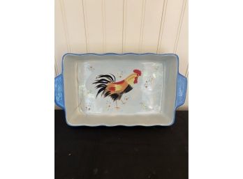 A Stoneware Baking Dish - Rooster Design By Mesa