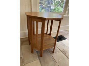 An Octagonal Mission Style  Oak Wood Side Table