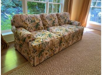 A Three Seat ,  Roll Arm Sofa , Cowan & Tout Floral Pattern Fabric
