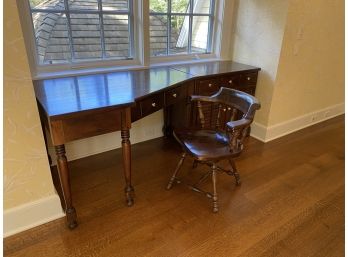 A Vintage Ethan Allen  Desk, Cabinet And Desk Chair