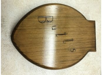 Wooden Ashtray In The Shape Of A Toilet Seat, Butts On The Lid
