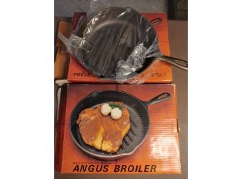 2 NIB  101/2' Angus Broiler Cast Iron Pans