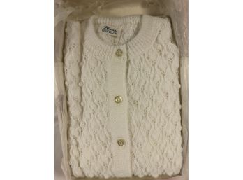 Vintage White Button Front Sweater