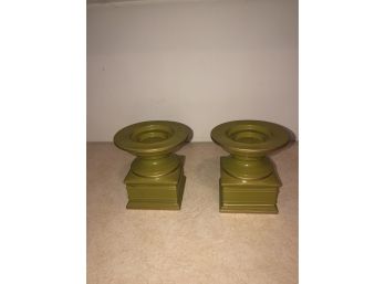 Pair Of Green Candleholders