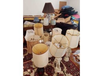 Large Lot Of Lamps & Frames