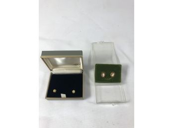 14k Cameo Earrings & Pearl Marked 14k (untested)
