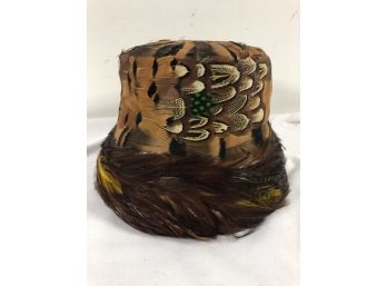 Vintage Brown Feather Hat