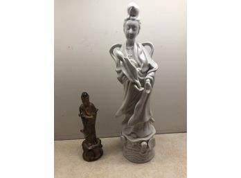 Asian Porcelain Goddess Statues