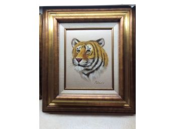 Pair Of Framed Tiger Paintings