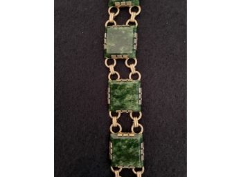 Kremetz Designed Verdigris Square Stone Link Bracelet