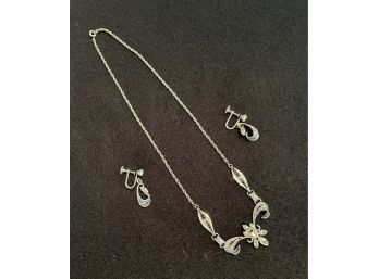 Sterling Silver Filigree Earring & Necklace Set