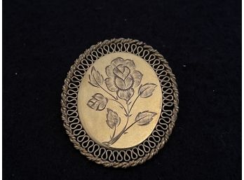 Winard 12K Gold Filled Rose Portrait Pin