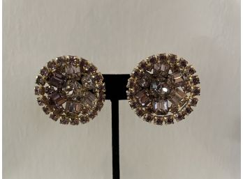 Pale Lilac Rhinestone Earrings
