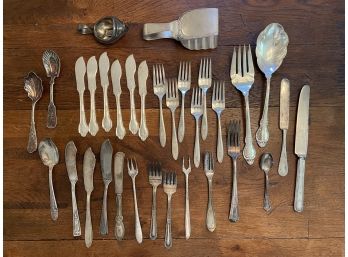 Collection Of Mixed Vintage Silver Plated Flatware & Serveware