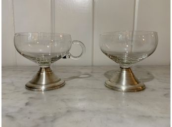 Duchin Creation Weighted Sterling And Glass Sugar & Creamer Set