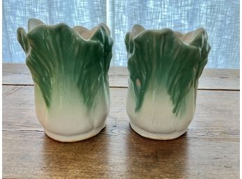 Pair Of Napa Cabbage Form Cachepots