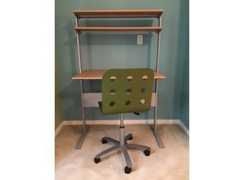IKEA Desk And Jules Adjustable Swivel Green Desk Chair