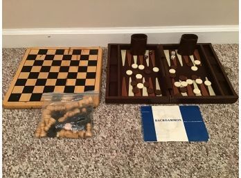Chess Board, Backgammon Game With Case