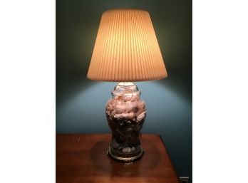 Seashell Table Lamp With Pleated Shade, 27H