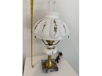 Vintage Milk Glass Lamp Approximately 20H