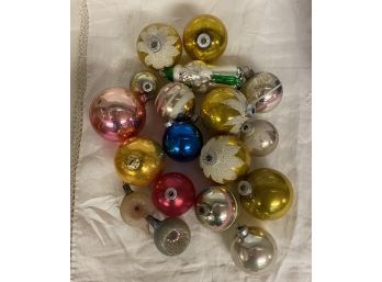 Eighteen Glass Christmas Ornaments Including Shiny Brite, Made In West Germany, USA