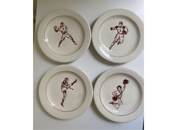 Williams Sonoma Vintage Football, Cheer Girl Plates Dishes