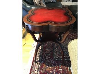 Leather Top Clover Table