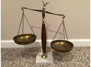 Scales Of Justice With Eagle Finial, Marble Base