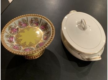 Durwood Lidded Serving Dish And Antique Bavaria  Compote, Germany
