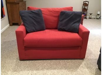Convertible Pullout Twin Sleeper Chair, Red Twill