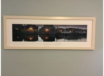 Framed Photo Of Boats, Cream Frame