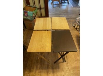 Four Vintage Folding TV - Dinner / Convenience Wood Tables