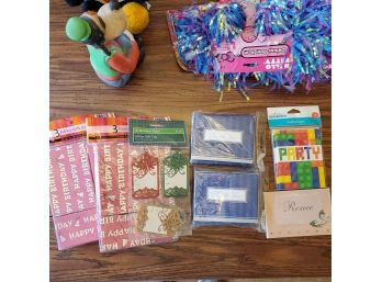 Lot Of NEW Party Gift Tags & 6 Gift Boxes With 50 Party & Thank You Cards