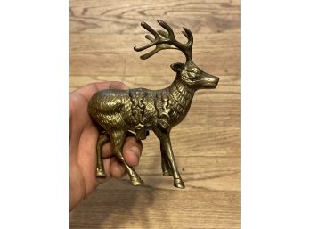 Vintage Brass Reindeer Figurine
