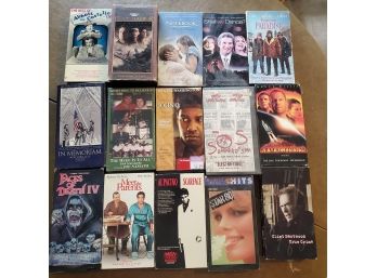 15 VHS Tapes - Eastwood, Washington, DeNiro, Geer, McAdams, Willis, Pacino