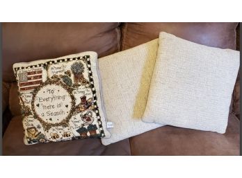 Three Throw Pillows - For The Couch Or Large Arm Chairs