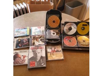 40 Music CDs & DVDs- With 2 Multi- Disc Holders - Great Artists To Listen & Sing Along To!