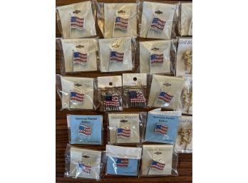 American Flag Pins And Window Decal