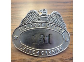 Vintage U. S. Post Office Letter Carrier Metal Badge