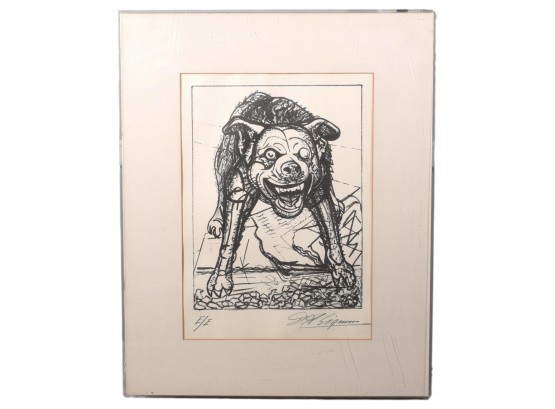 Signed David Alfaro Siqueiros (Mexican, 1896-1974) Estate Edition Lithograph 'Mad Dog'