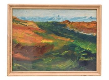 Unsigned Oil On Board Painting Of A Landscape